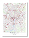 Washington DC District of Columbia USA City Map