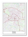 Raleigh North Carolina USA City Map