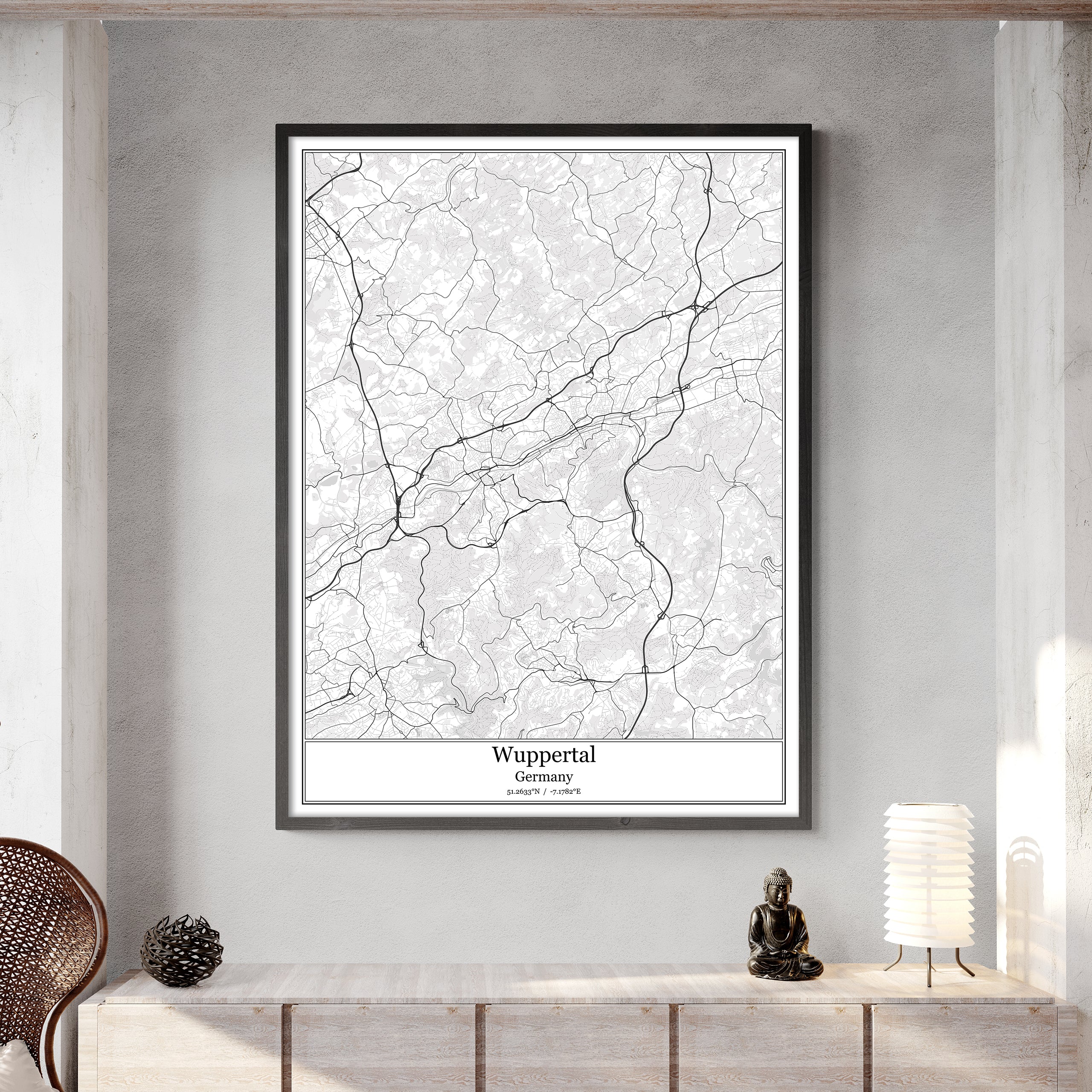 Wuppertal Germany City Map – SterlingCarto