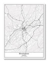 Birmingham Alabama USA City Map