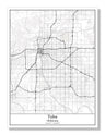 Tulsa Oklahoma USA City Map