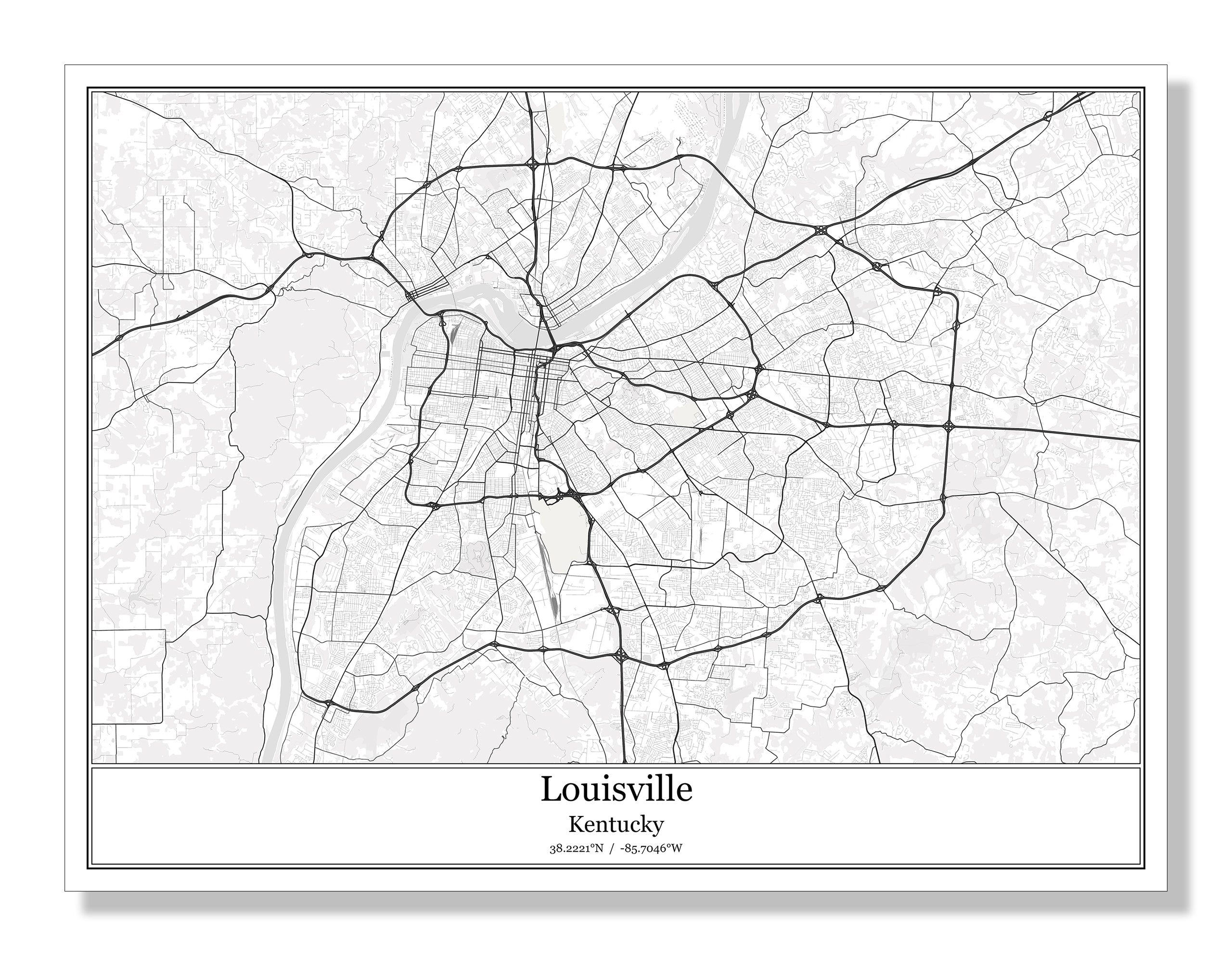 Louisville, Kentucky, USA City Map Cotton Shopper Tote Bag - Super