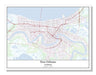 New Orleans Louisiana USA City Map