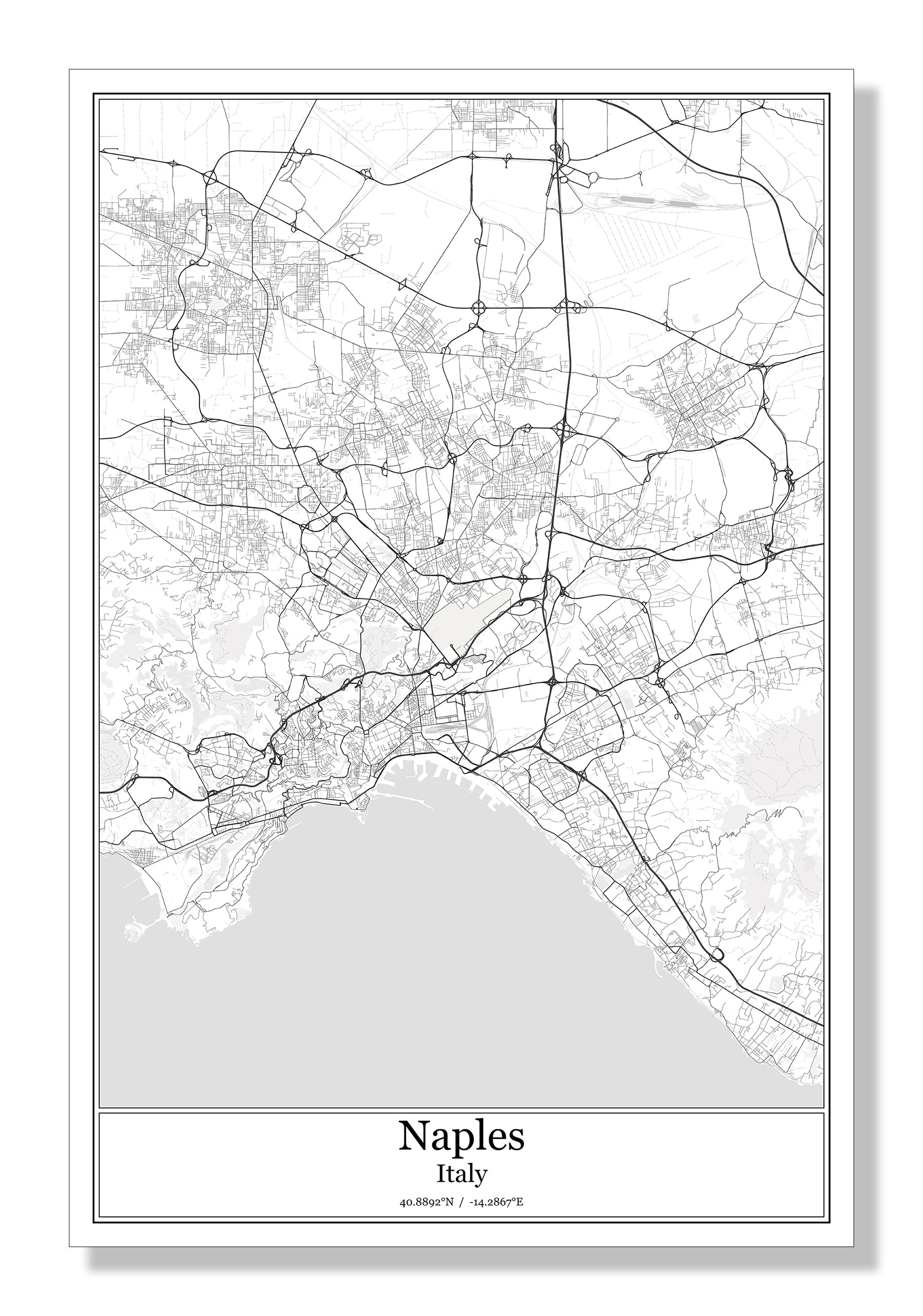 Naples Italy City Map – SterlingCarto