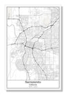 Sacramento California USA City Map