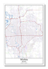 Wichita Kansas USA City Map