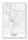 Springfield Massachusetts USA City Map