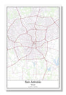 San Antonio Texas USA City Map