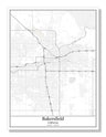 Bakersfield California USA City Map