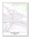 San Bernardino California USA City Map