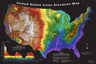 Esri 2020 User Conference United States Color Elevation Map Poster